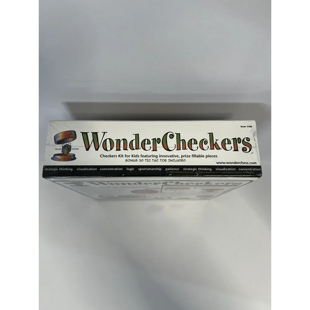 WonderCheckers Checkers Kit for Kids‎ Prize Fillable Pieces 3D NEW